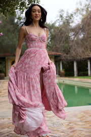 The Gwen Dress in Pink Peony Print