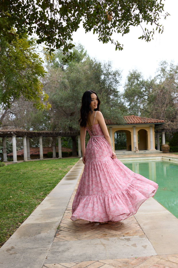 The Gwen Dress in Pink Peony Print