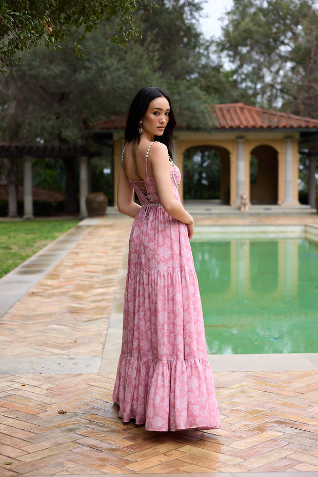 The Gwen Dress in Pink Peony Print