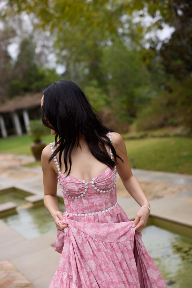 The Gwen Dress in Pink Peony Print