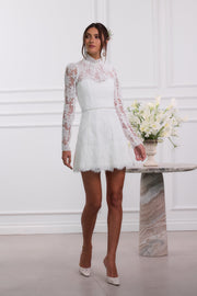 The Gwendolyn Dress in White Chantilly Lace
