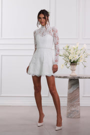 The Gwendolyn Dress in White Chantilly Lace