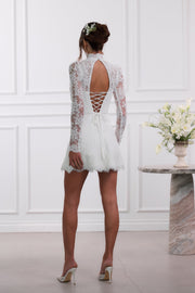 The Gwendolyn Dress in White Chantilly Lace
