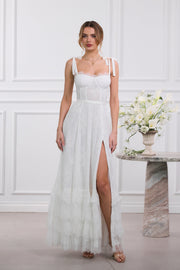 The Harmony Dress in White Chantilly Lace