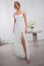 The Harmony Dress in White Chantilly Lace