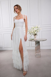 The Harmony Dress in White Chantilly Lace
