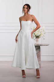 The Hazel Dress in White Baroque Floral