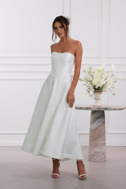 The Hazel Dress in White Baroque Floral