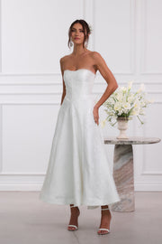 The Hazel Dress in White Baroque Floral