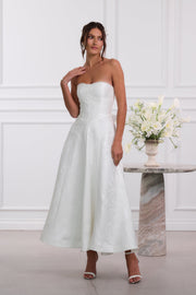 The Hazel Dress in White Baroque Floral