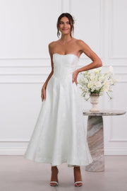 The Hazel Dress in White Baroque Floral