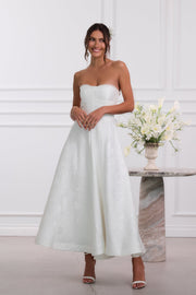 The Hazel Dress in White Baroque Floral