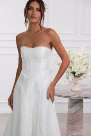 The Hazel Dress in White Baroque Floral