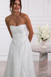 The Hazel Dress in White Baroque Floral