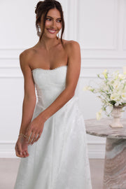 The Hazel Dress in White Baroque Floral