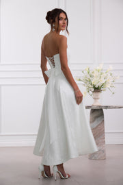 The Hazel Dress in White Baroque Floral