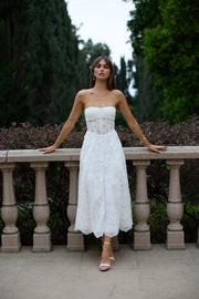 The Hazel Dress in White Chantilly Lace