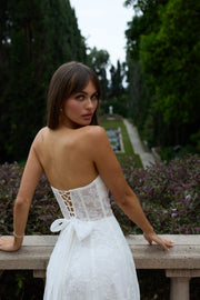 The Hazel Dress in White Chantilly Lace