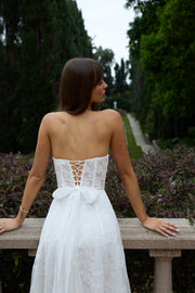 The Hazel Dress in White Chantilly Lace