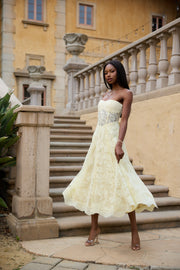 The Hazel Dress in Transparent Yellow Lace