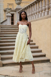 The Hazel Dress in Transparent Yellow Lace