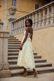 The Hazel Dress in Transparent Yellow Lace