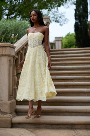 The Hazel Dress in Transparent Yellow Lace