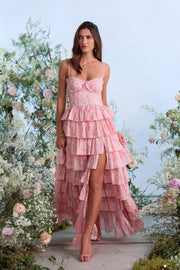 The Josephine Dress in Light Pink Tapestry Rose
