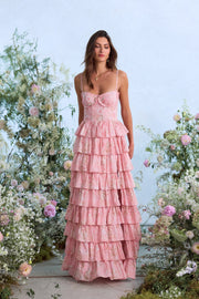The Josephine Dress in Light Pink Tapestry Rose