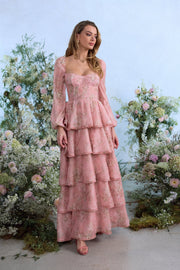 The Juliette Dress in Light Pink Tapestry Rose