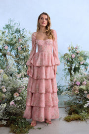 The Juliette Dress in Light Pink Tapestry Rose