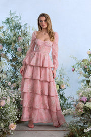 The Juliette Dress in Light Pink Tapestry Rose