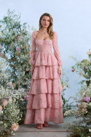 The Juliette Dress in Light Pink Tapestry Rose
