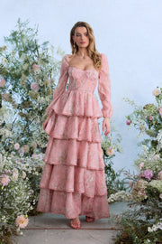 The Juliette Dress in Light Pink Tapestry Rose