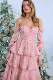 The Juliette Dress in Light Pink Tapestry Rose