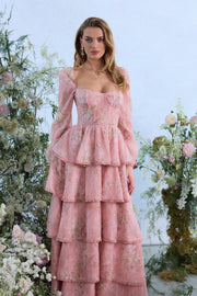 The Juliette Dress in Light Pink Tapestry Rose