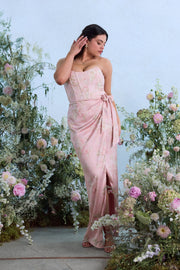 The June Dress in Light Pink Tapestry Rose