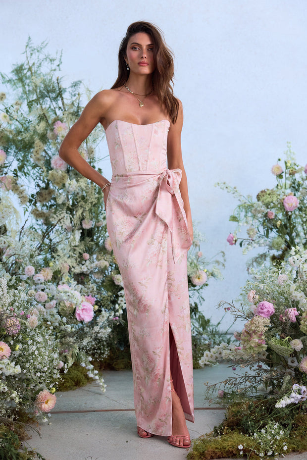 The June Dress in Light Pink Tapestry Rose