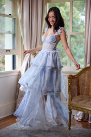 The Jolie Dress in Blue Tapestry Rose