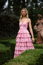 The Josephine Dress in Pink Peony Print