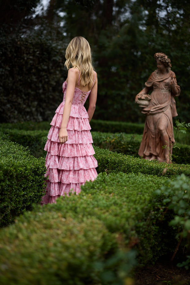 The Josephine Dress in Pink Peony Print