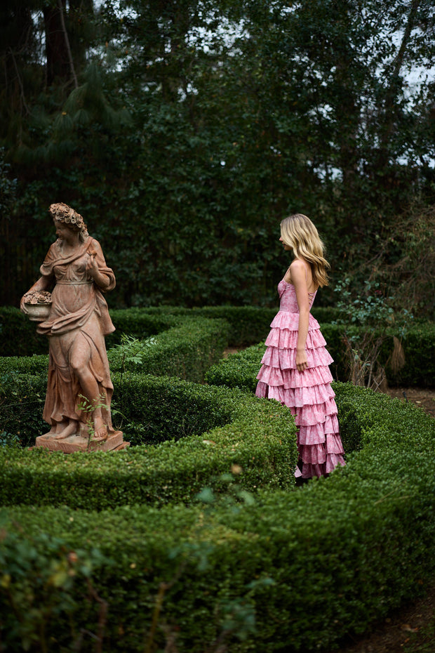 The Josephine Dress in Pink Peony Print