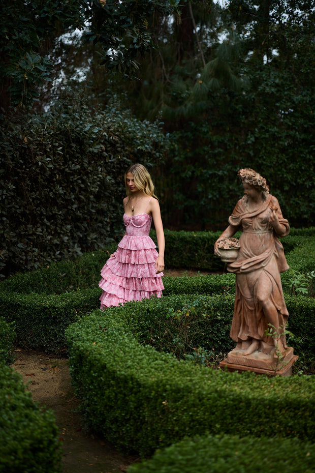 The Josephine Dress in Pink Peony Print