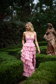 The Josephine Dress in Pink Peony Print