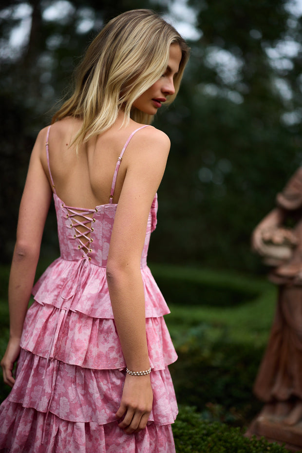 The Josephine Dress in Pink Peony Print