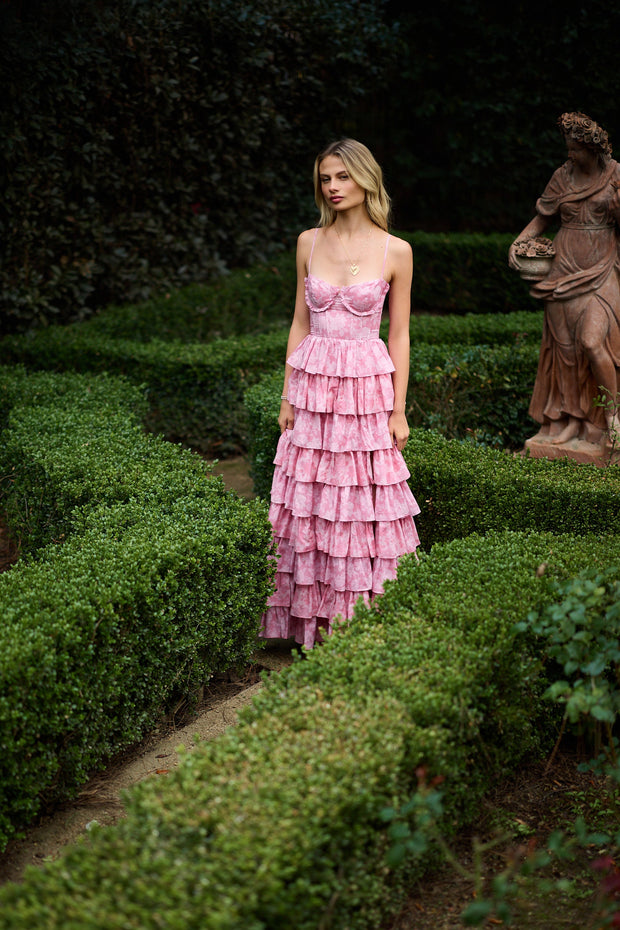 The Josephine Dress in Pink Peony Print