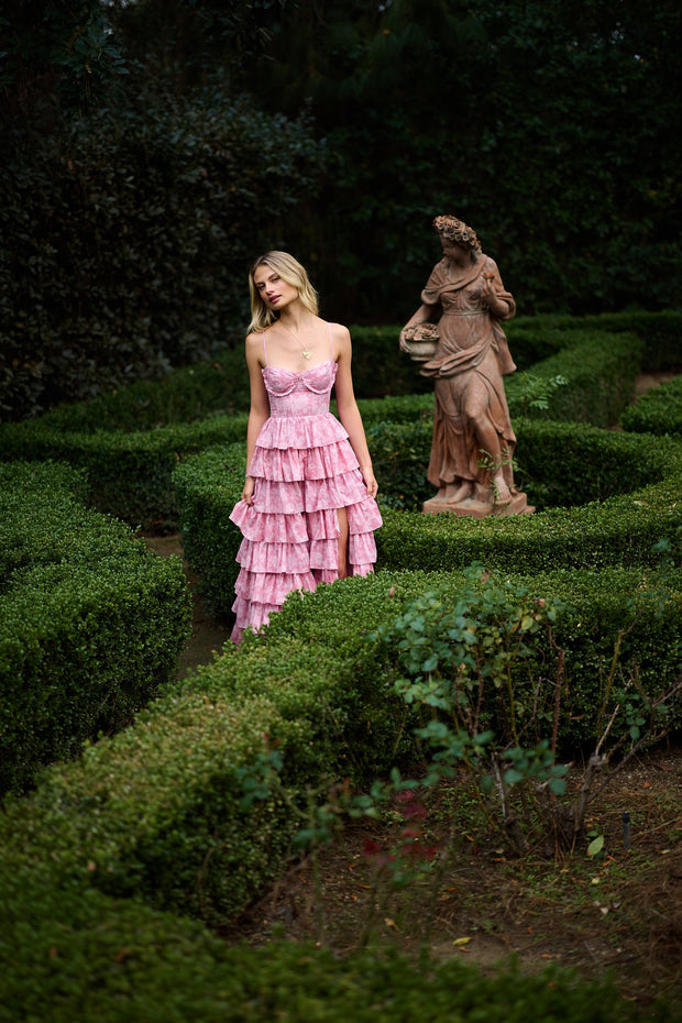 The Josephine Dress in Pink Peony Print