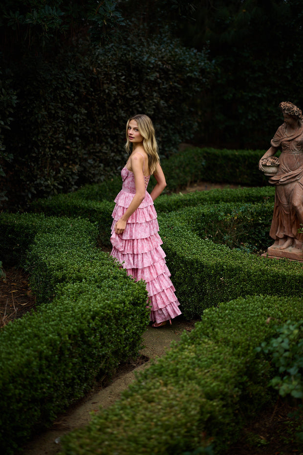 The Josephine Dress in Pink Peony Print