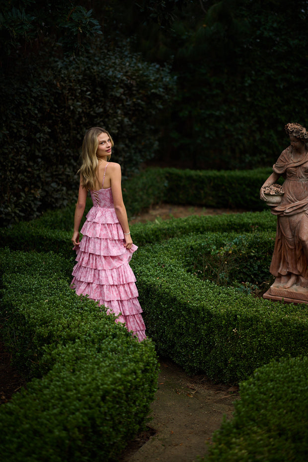 The Josephine Dress in Pink Peony Print