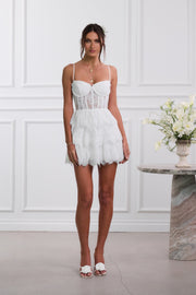 The Josie Dress in White Chantilly Lace